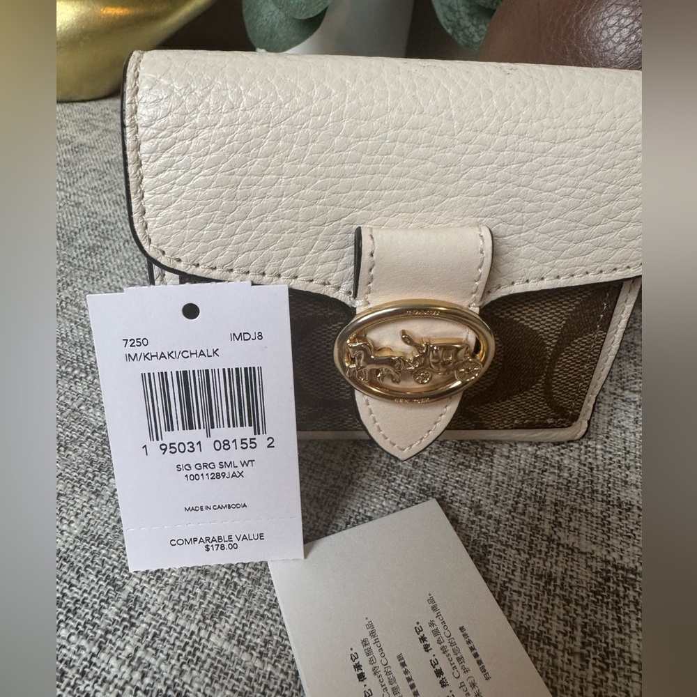 $99 COACH Georgie Small Wallet In Signature Canvas - Picture 7 of 9